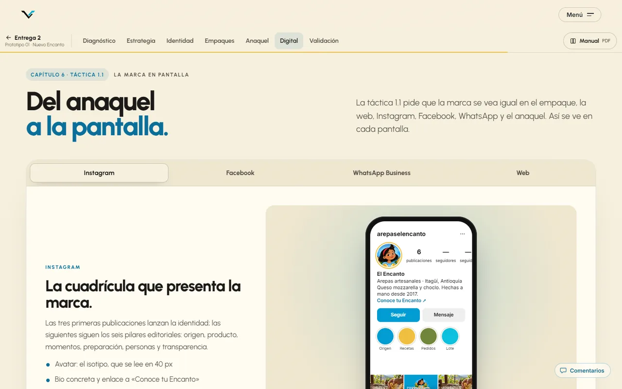 La marca en pantalla
